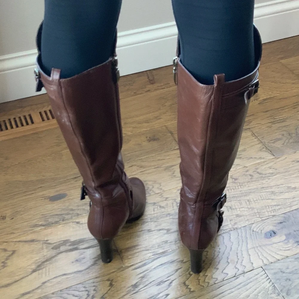 Guess Dark Brown Heeled Boots - Picture 3 of 4